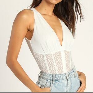 Lulus White Mesh Bodysuit